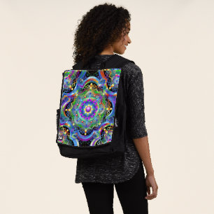 Mandala-Universum psychedelische Farben Rucksack
