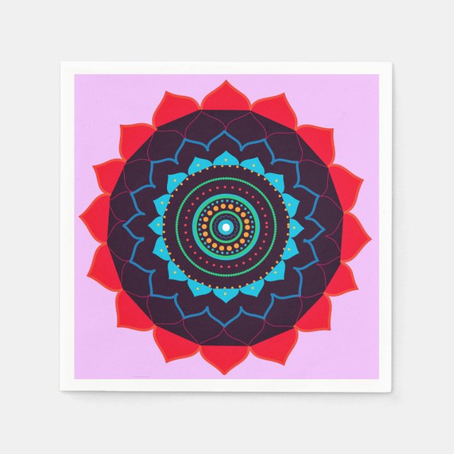 Mandala Vector Art Paper Napkin Serviette (Vorderseite)