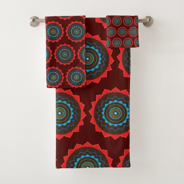 Mandala Vektor Art Muster Badezimmer Handtuch Set (Insitu)