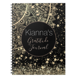 Mandala verzaubern mit Gold Stars personalisiert Notizblock