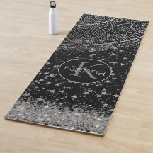 Mandala verzaubern mit Silberstern auf schwarz