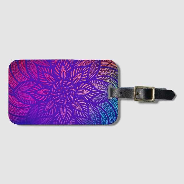 Mandala Vibrant Design Gepäckanhänger (Vorderseite (Horizontal))