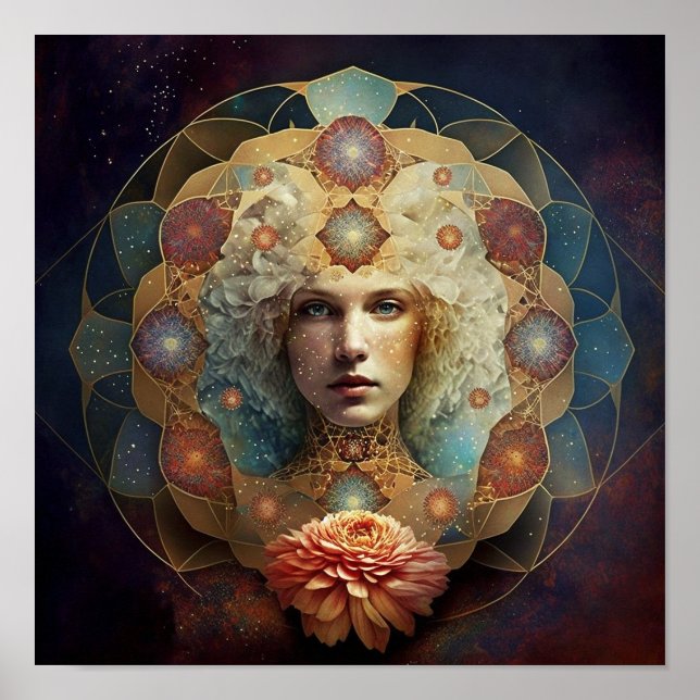 Mandala Visionäre Kunst leben Poster (Vorne)