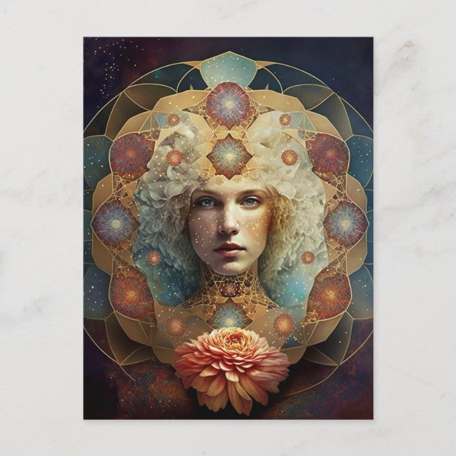 Mandala Visionäre Kunst leben Postkarte (Vorderseite)