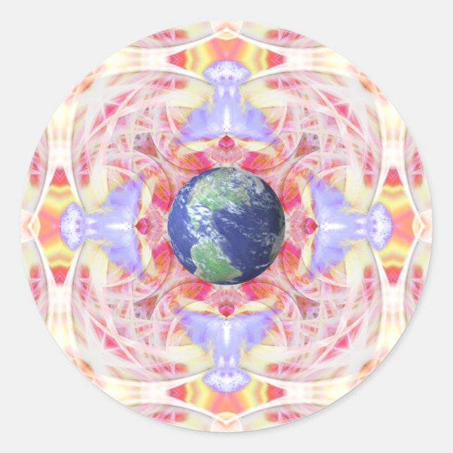 Mandala von Weltfrieden Stickers (Vorderseite)