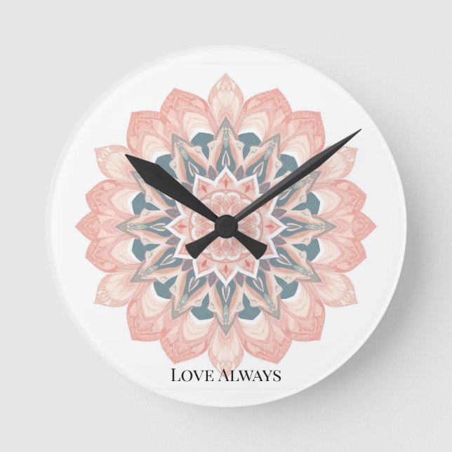Mandala Wall Clock - Arabesque Art Runde Wanduhr (Vorderseite)