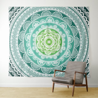 Mandala-Wandteppich Grün Blau Türkis Wandteppich