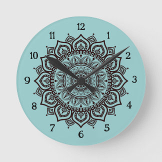 Mandala-Wanduhr Elegante spirituelle Heimdekoratio Runde Wanduhr