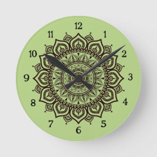 Mandala-Wanduhr Elegante spirituelle Heimdekoratio Runde Wanduhr