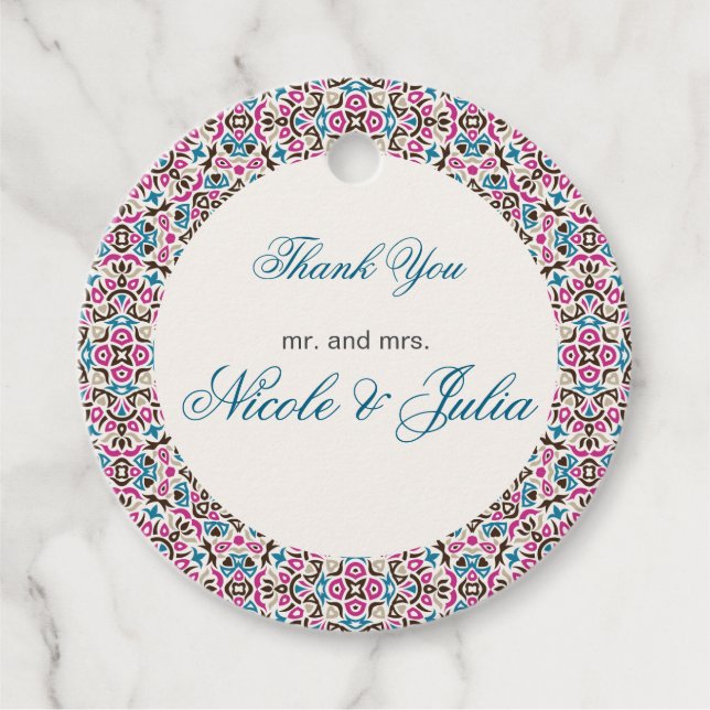 Mandala Wedding Geschenkanhänger (Vorderseite)