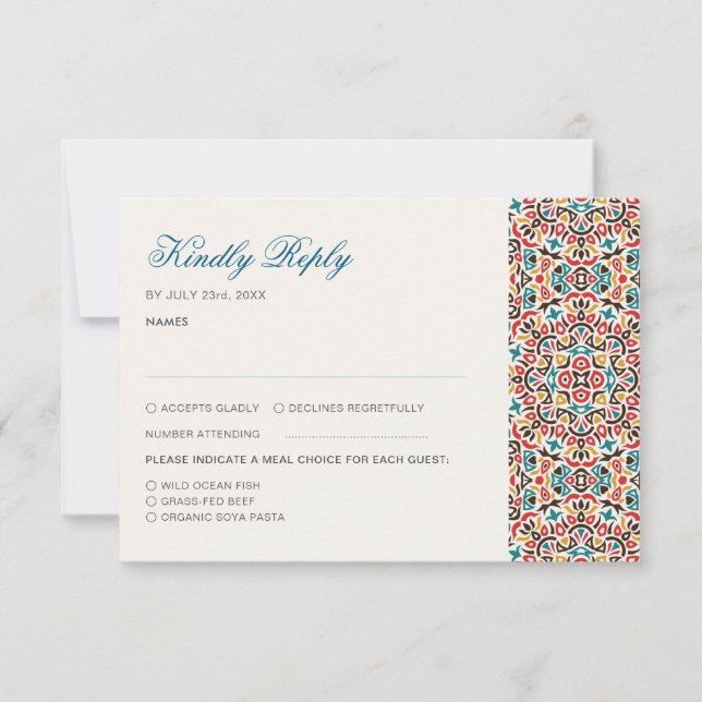 Mandala Wedding RSVP Karte (Vorderseite)