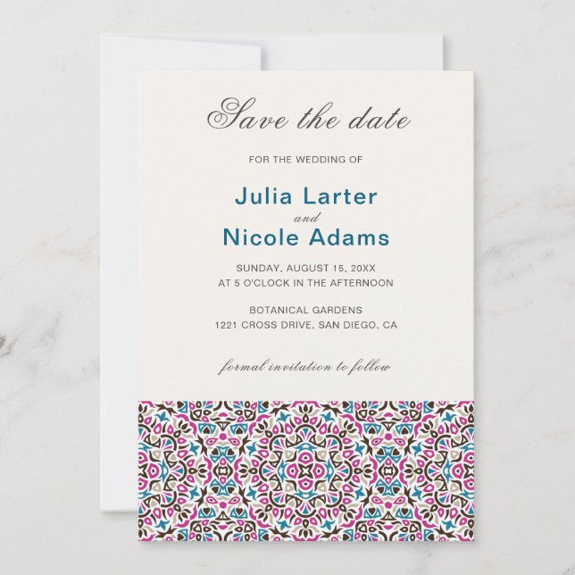 Mandala Wedding Save The Date (Vorderseite)