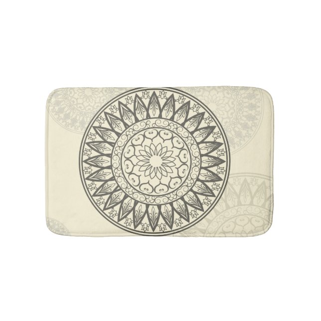 Mandala weich im Gelb Badematte (Vorderseite)
