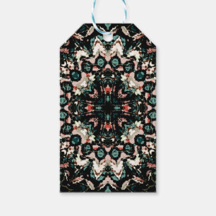 Mandala. Weiß, grün, beige, kreisförmig verziert Geschenkanhänger
