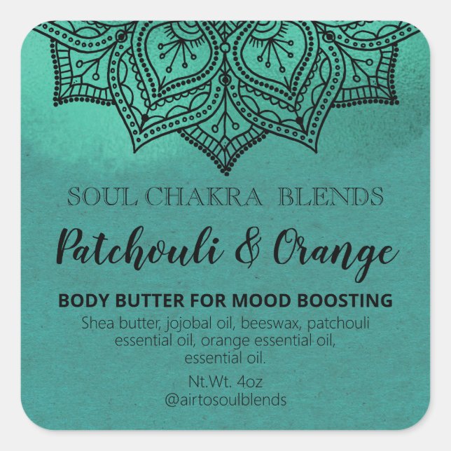Mandala White Turquoise Mood Blend Étiquettes (Devant)