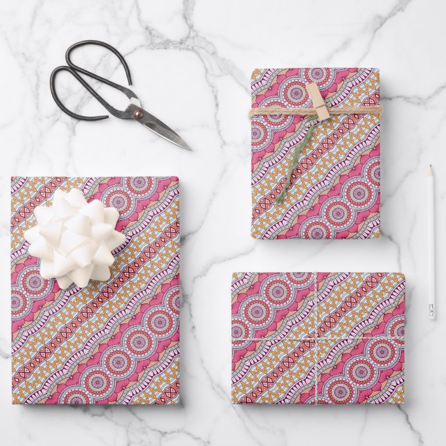 Mandala Wrapping Geschenkpapier Set (Vorderseite)