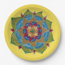 Mandala Yellow Gold colofrul Zen Paper Teller
