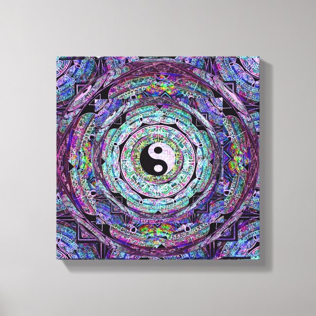 Mandala Yin Yang Leinwanddruck (Vorderseite)