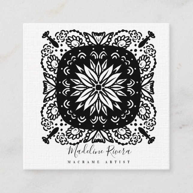 Mandala Yoga Quadratische Visitenkarte (Vorderseite)