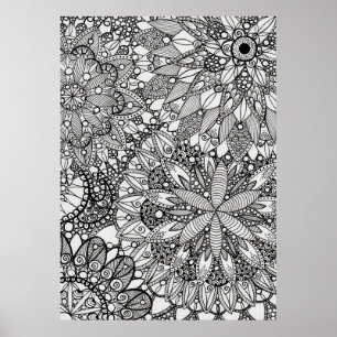 Mandala Zen Motif Lineart Poster Imprimer