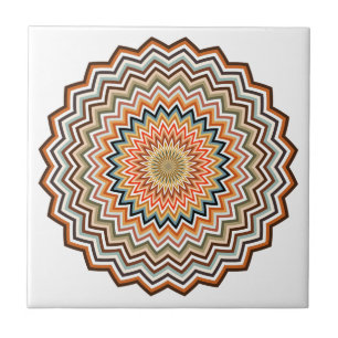 Mandala-Zickzack-Muster Fliese