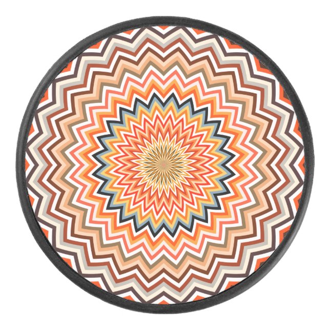 Mandala Zigzag Muster Eishockey Puck (Vorderseite)