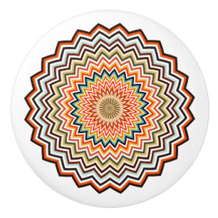 Mandala Zigzag Muster Keramikknauf