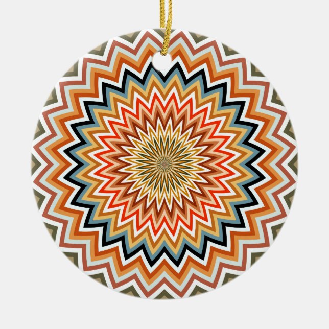 Mandala Zigzag Pattern Keramik Ornament (Vorne)