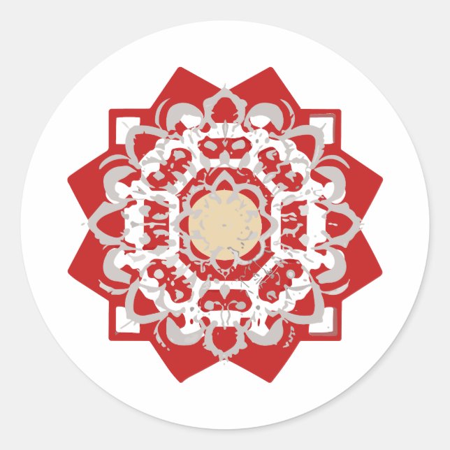 mandala Zoom Paint Runder Aufkleber (Vorderseite)