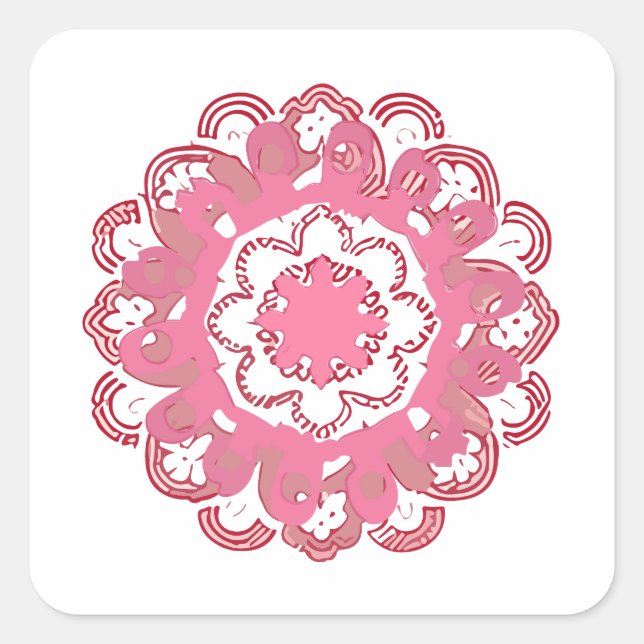 Mandala Zoom Spielzeug Quadratischer Aufkleber (Vorderseite)