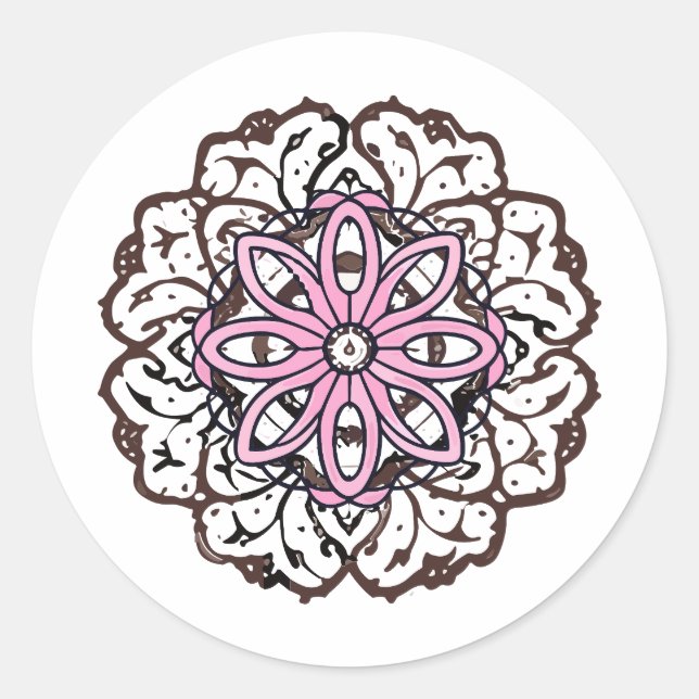 mandala Zoom Zugmandala Skilift Runder Aufkleber (Vorderseite)