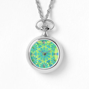 Mandalamuster, Türkis, Blau, Limones Grün Armbanduhr