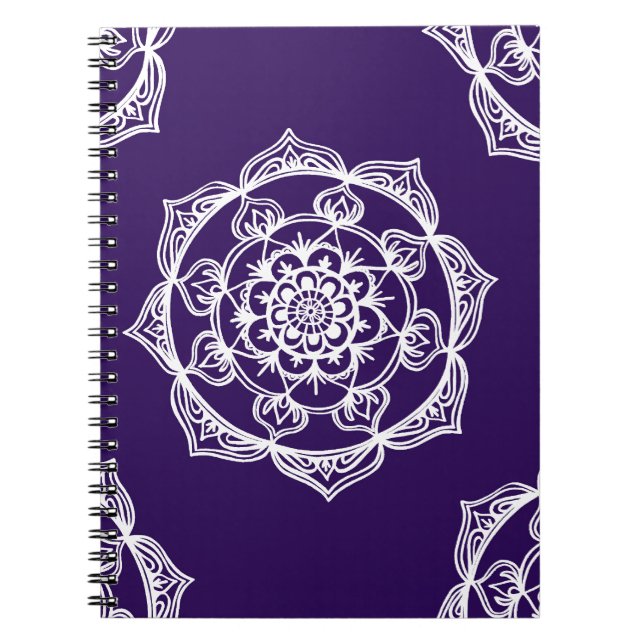 Mandalas auf Lila Notizblock (Vorderseite)