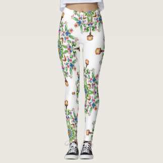 Mandalas aus floralem nahtlosem Muster gebildet Leggings