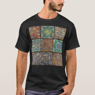 Mandalas aus Hartglas, Schwarzer T - Shirt