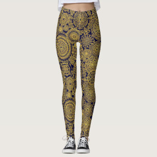 Mandalas haben Gold und Marine Leggings