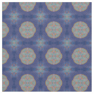 Mandalas im Mix Blau Wiederholmuster Stoff