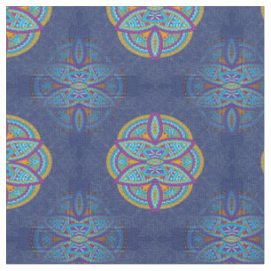 Mandalas in gemischten Blue-Wiederholmustern Stoff