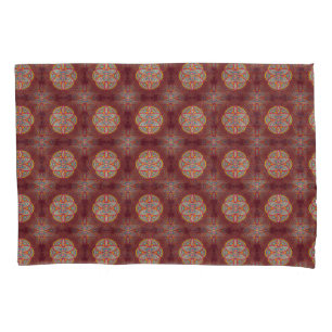 Mandalas mit gemischten Maroon-Wiederholmustern Kissenbezug