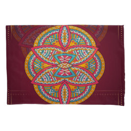 Mandalas mit gemischten Maroon-Wiederholmustern Kissenbezug