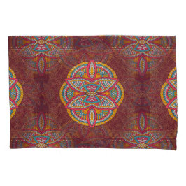 Mandalas mit gemischten Maroon-Wiederholmustern Kissenbezug