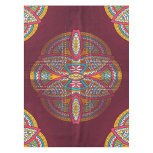 Mandalas mit gemischten Maroon-Wiederholmustern Tischdecke