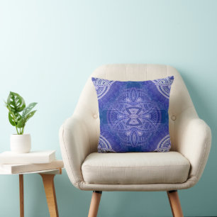 Mandalas mit holländisch-blauen Wiederholmustern Kissen