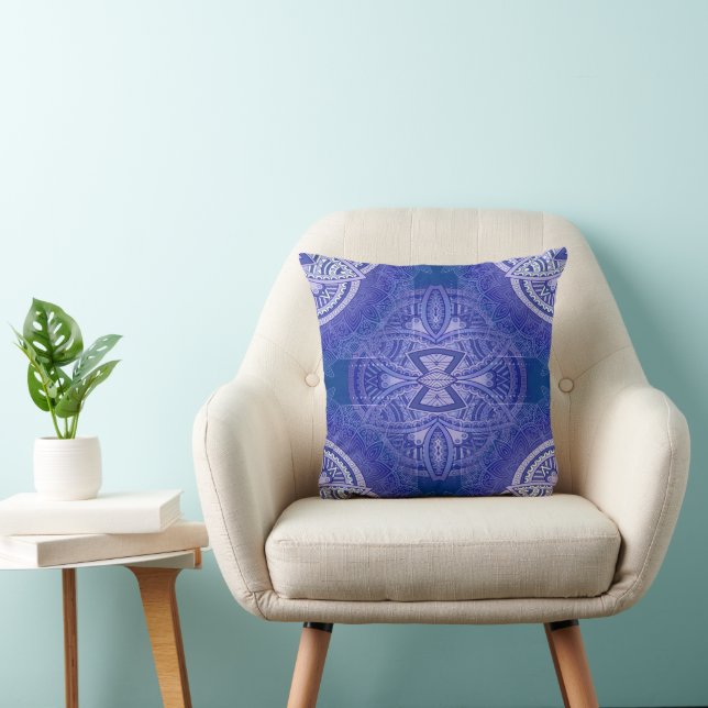 Mandalas mit holländisch-blauen Wiederholmustern Kissen (Stuhl )