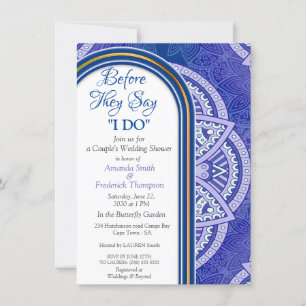 Mandalas mit Mix Blue und Navy Hintergrund Einladung