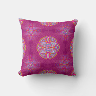 Mandalas mit rosa gemischten Wiederholmustern Kissen