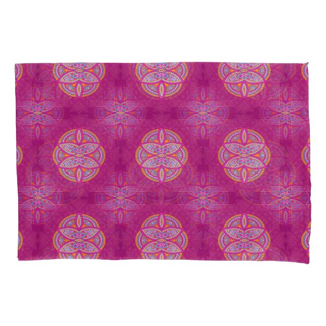 Mandalas mit rosa gemischten Wiederholmustern Kissenbezug (Vorderseite)