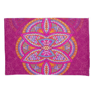 Mandalas mit rosa gemischten Wiederholmustern Kissenbezug