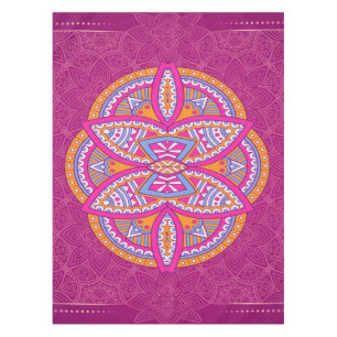 Mandalas mit rosa gemischten Wiederholmustern Tischdecke