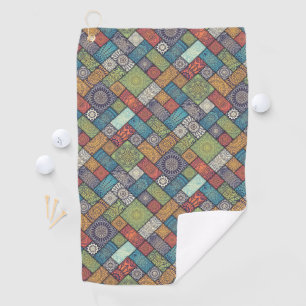 Mandalas quadrieren Rechtecke mit Farbmuster Golfhandtuch